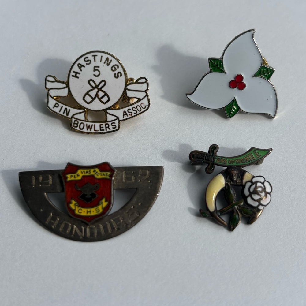Batch of 4 Tiny Pins Including One Vintage Daughters of the Nile Masonic Pin